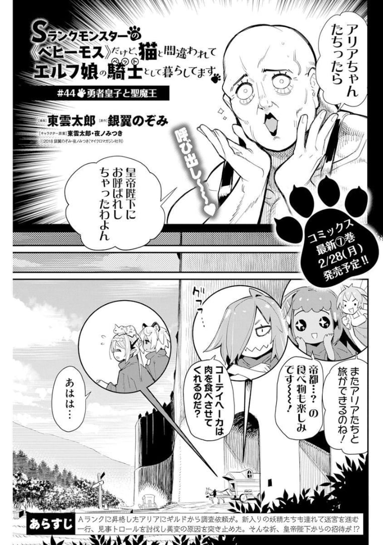 Sランクモンスターの《ベヒーモス》だけど、猫と間違われてエルフ娘の騎士(ペット)として暮らしてます 第44話 - Page 1