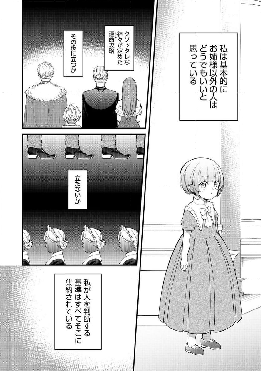 最愛のお姉様が悪役令嬢だったので、神が定めた運命（シナリオ）に抗います@COMIC - 第11話 - Page 1