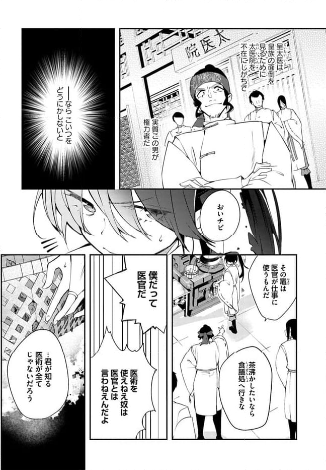 碧玉の男装香療師は、 ふしぎな癒やし術で宮廷医官になりました。 第4.1話 - Page 6